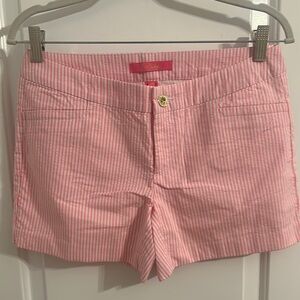 Lilly Pulitzer Pink and White Shorts Casual Summer Style